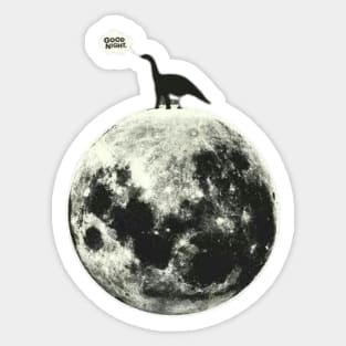 dinosaurs on the moon Sticker